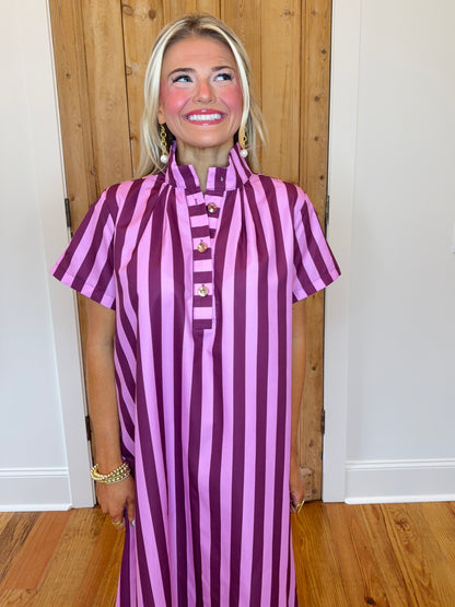 Jess Striped Midi Dress