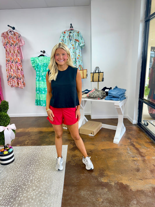 Active Shorts with Mesh - True Red