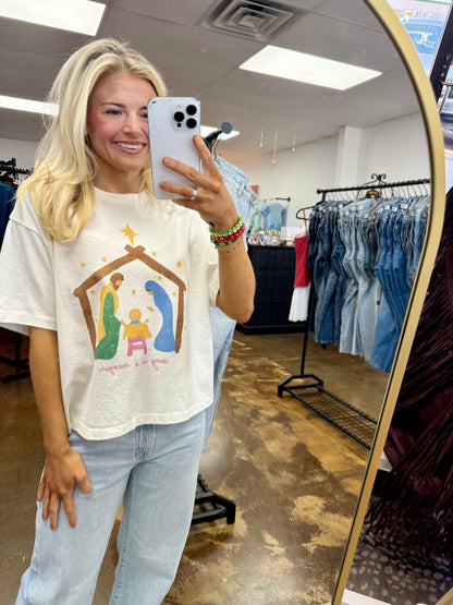 Away In A Manger Crop Tee