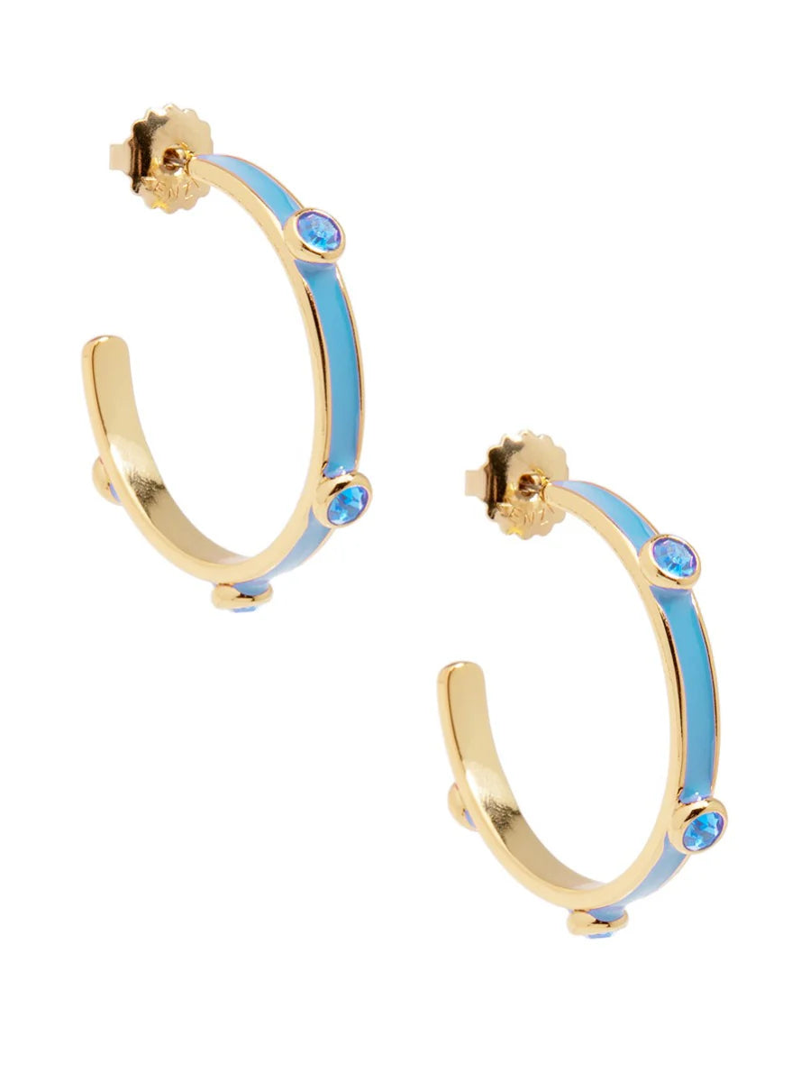 Enamel Hopp Earring with Crystals