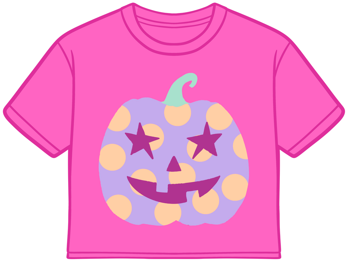 Polka Dot Jack-O-Lantern Crop Tee