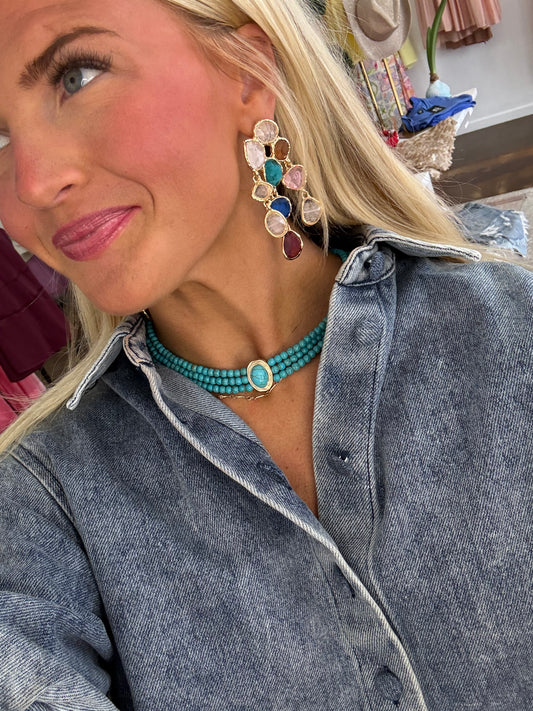 Gem Drop Earrings