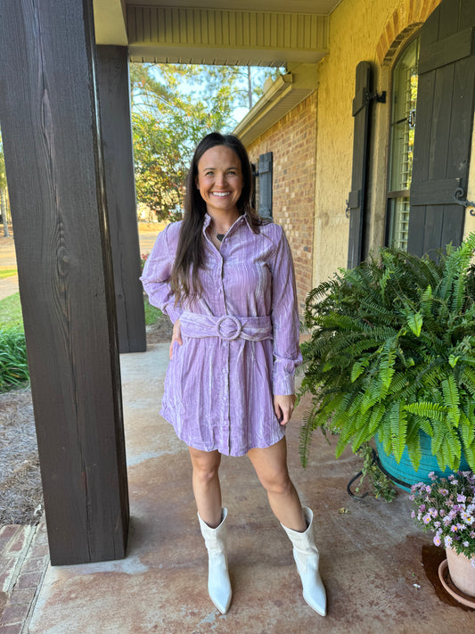 Lavender Velvet Dress