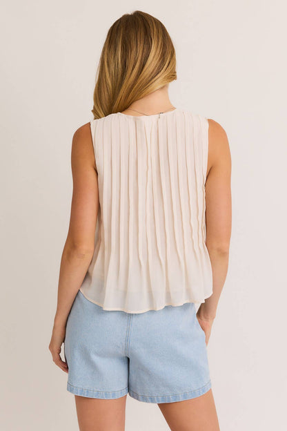 TUCK DETAIL SLEEVELESS TOP