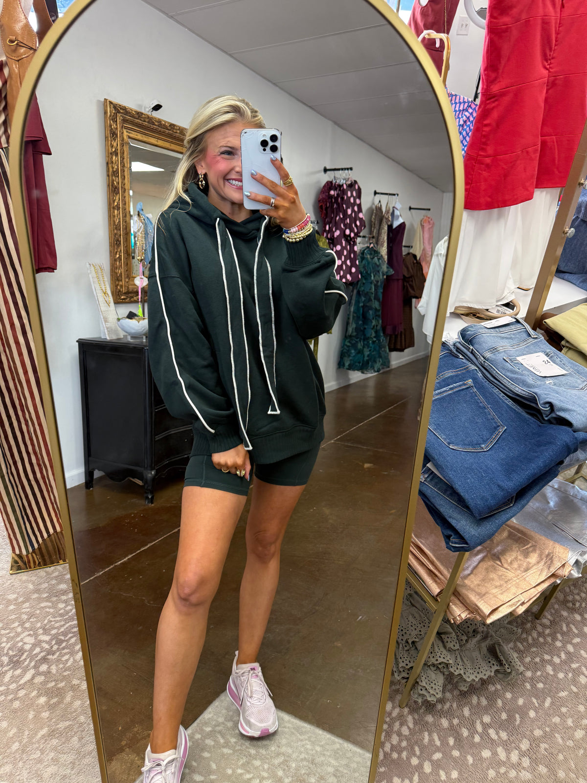 Oversized Regency French Terry Hoodie & Biker Shorts Set