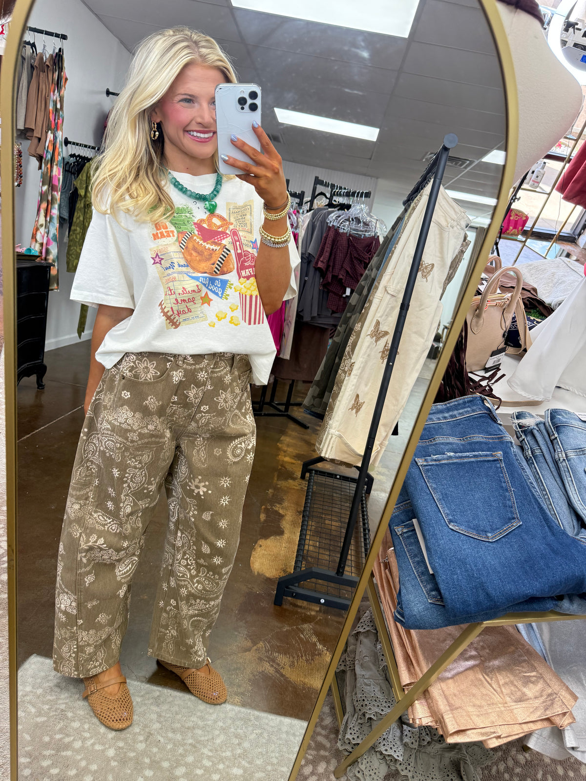 Football Collage Crop Tee