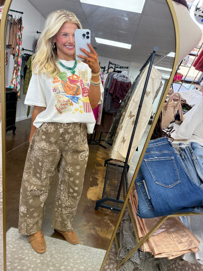 Football Collage Crop Tee