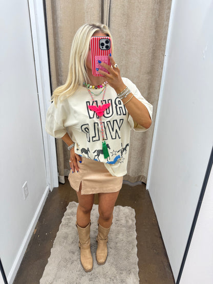 Metallic Skort - Rose Gold