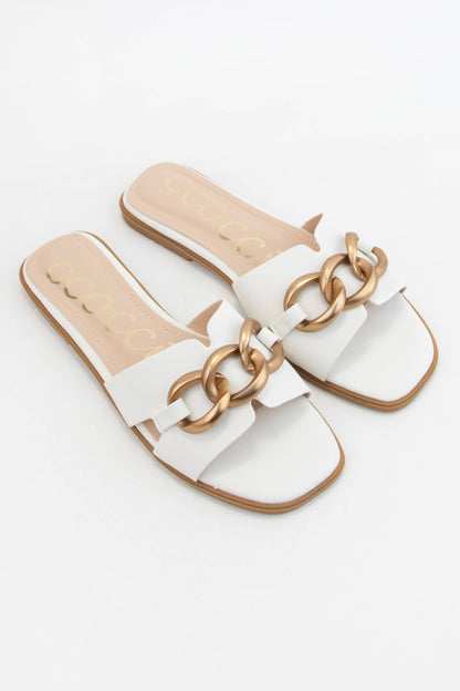 BRONZE BOLD CHAIN H-SHAPED SANDAL