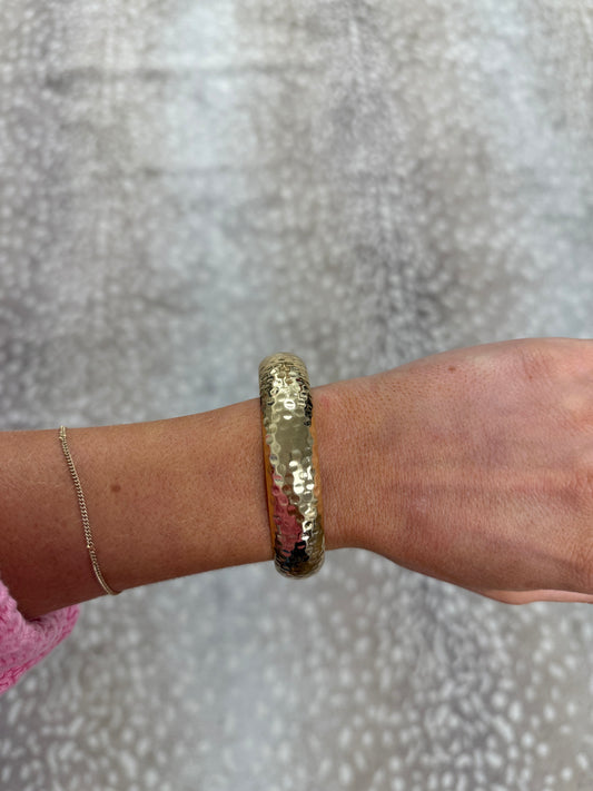 Gold Hammered Detail Bangle
