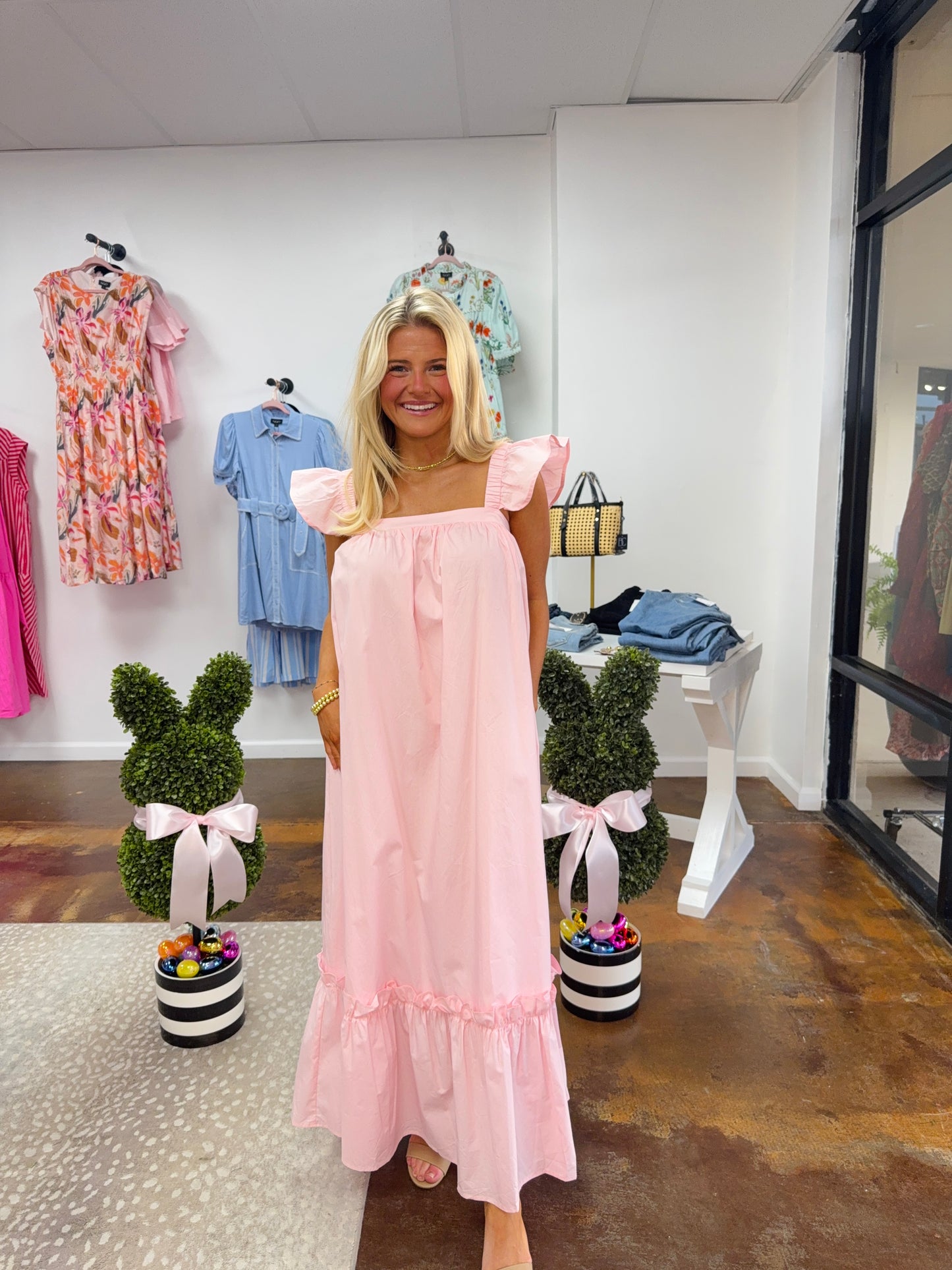 Gabi Ruffled Tiered Midi Dress