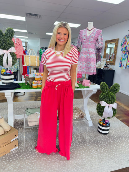 Sierra Striped Short Sleeve & Sweatpants Set