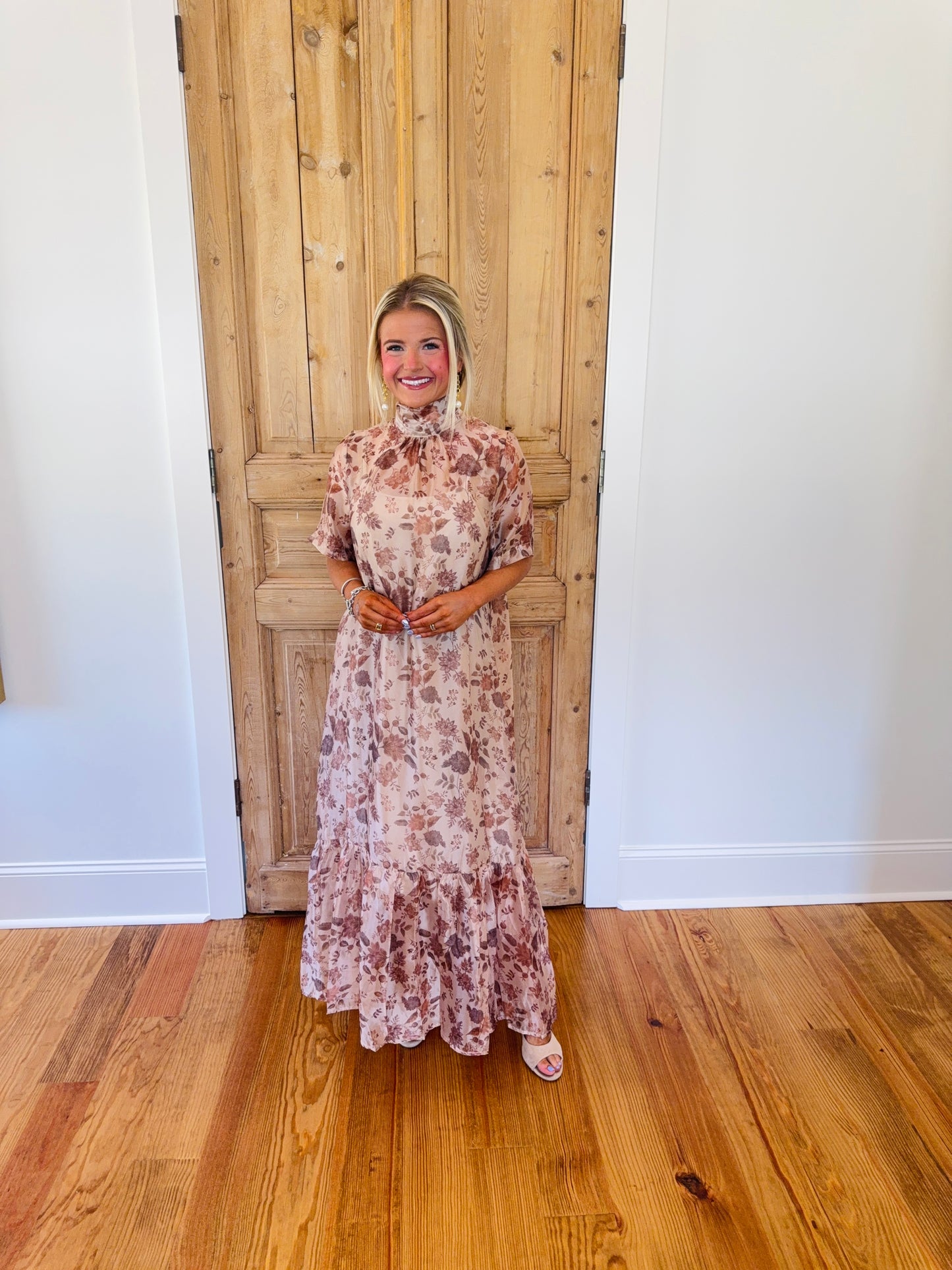 Kate Organza Tie Neck Maxi Dress