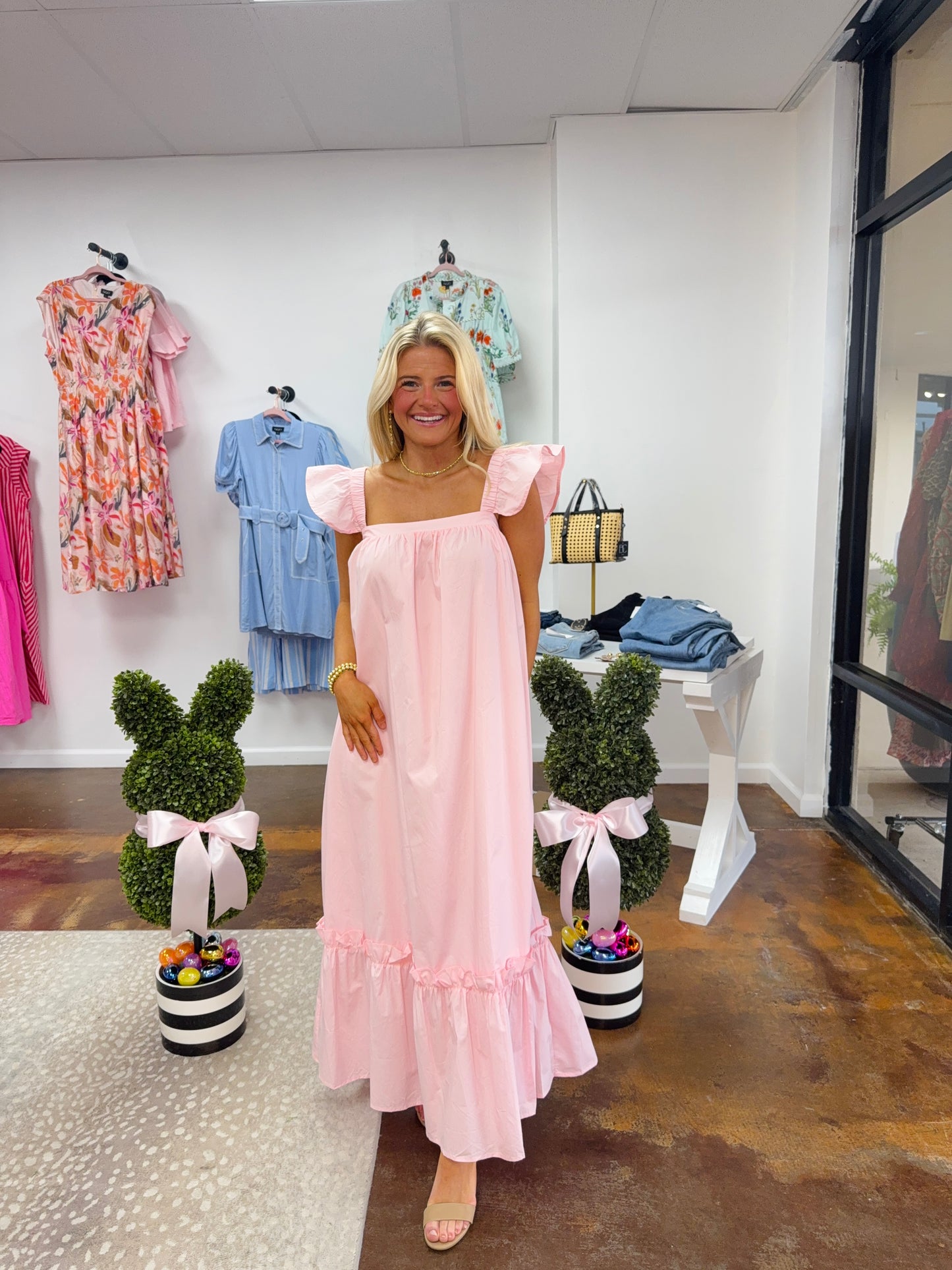 Gabi Ruffled Tiered Midi Dress