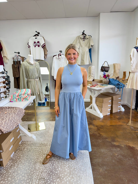 Solid Mock Maxi Dress