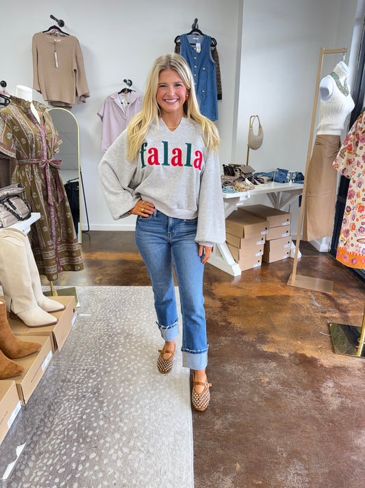 “FaLaLa” Embroidered Sweatshirt