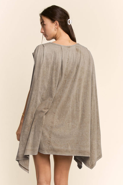 Mineral Wash Handkerchief Hem Jersey Mini Dress