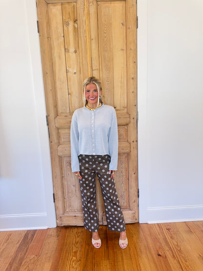 Jada High Waist Polka Dot Flare Crop Pants