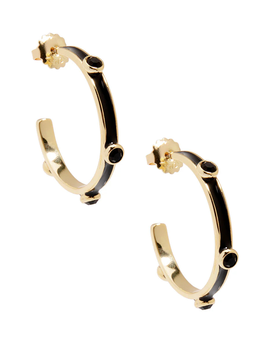 Enamel Hopp Earring with Crystals