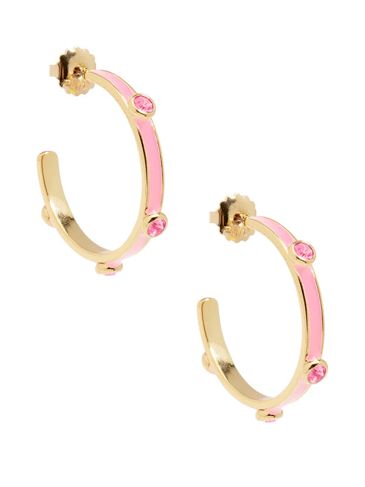 Enamel Hopp Earring with Crystals