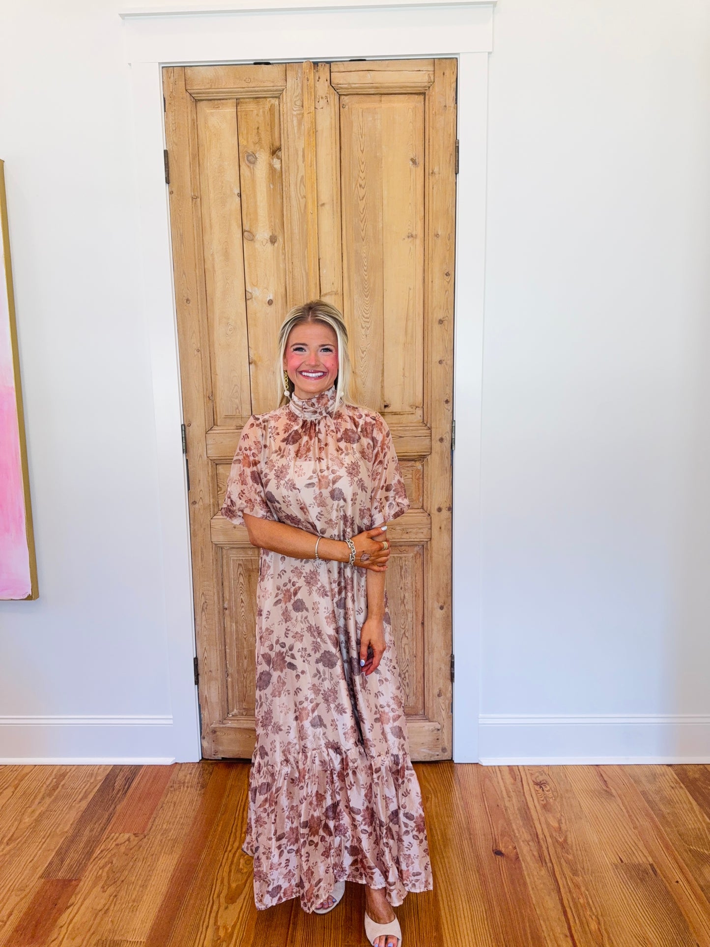 Kate Organza Tie Neck Maxi Dress