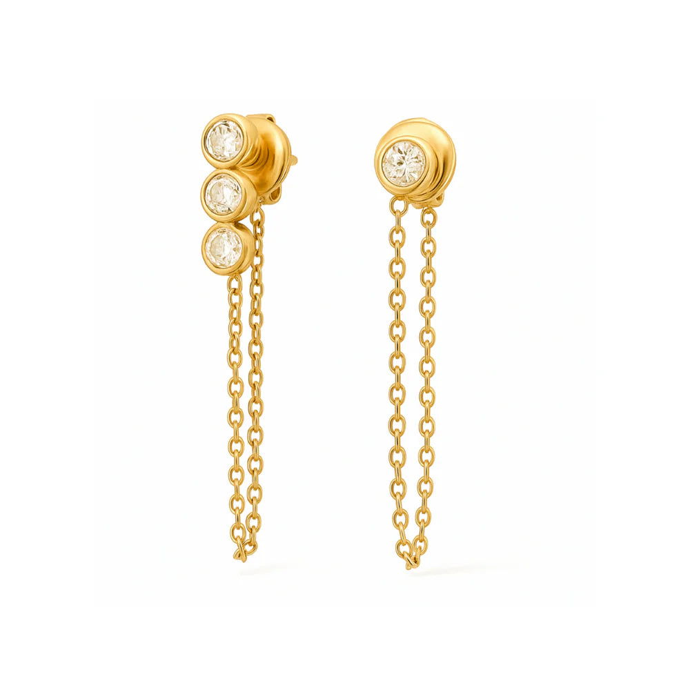Alandra Asymmetrical Chain Stud Earring