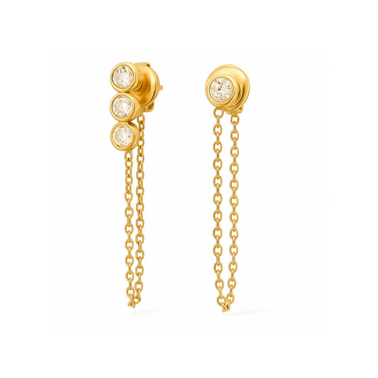 Alandra Asymmetrical Chain Stud Earring