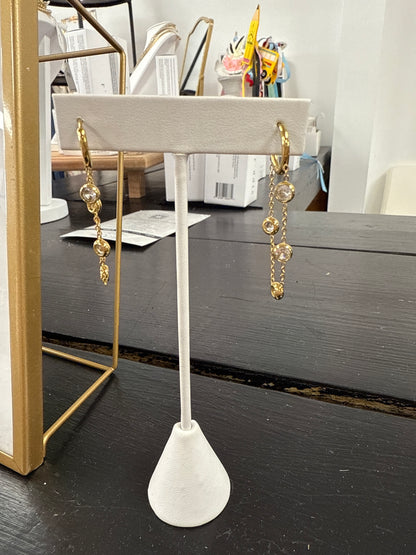 Diamond Hoop Chain Earrings