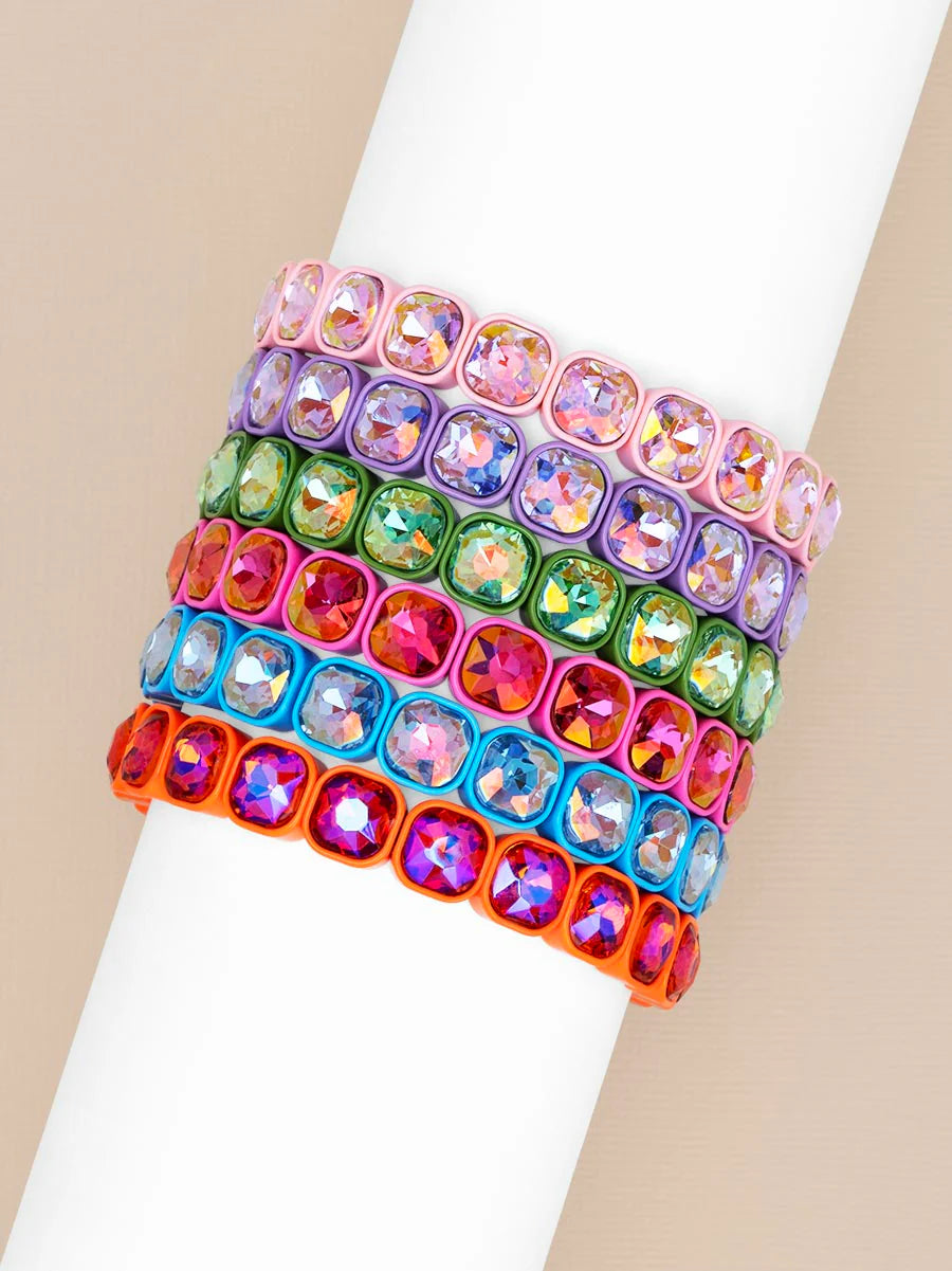 Square Crystal Stretch Bracelet