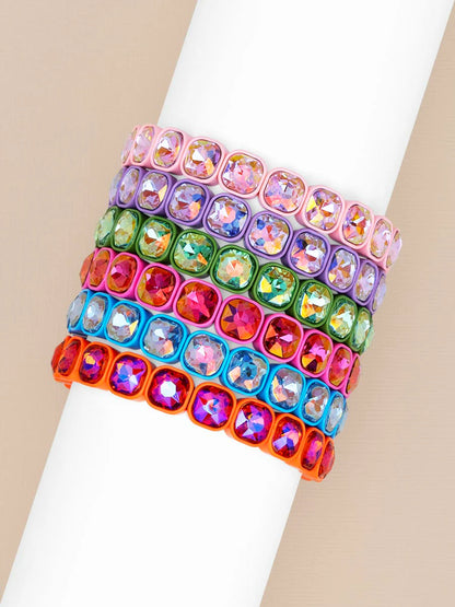 Square Crystal Stretch Bracelet
