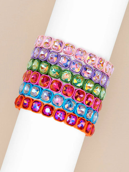 Square Crystal Stretch Bracelet