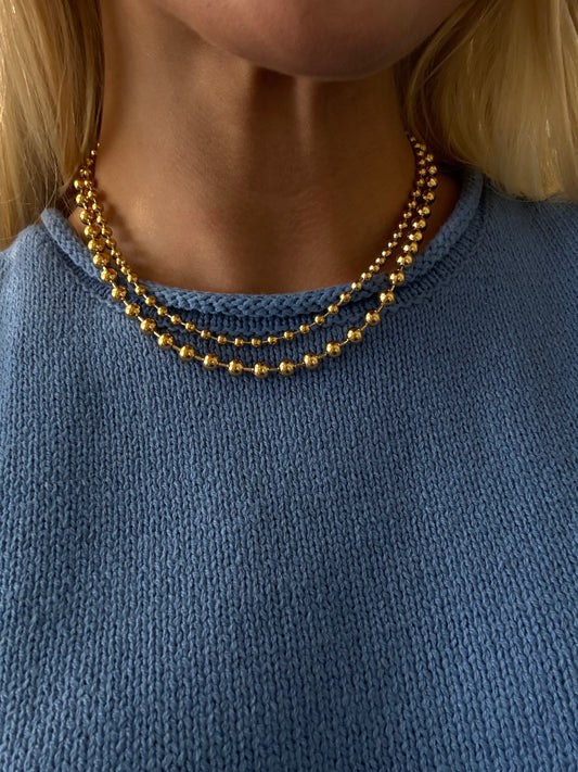 Double Beaded Layered Necklace