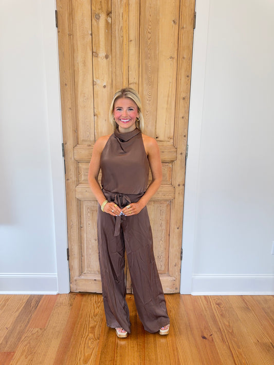 Lacey Halter Neck Wide Leg Jumpsuit