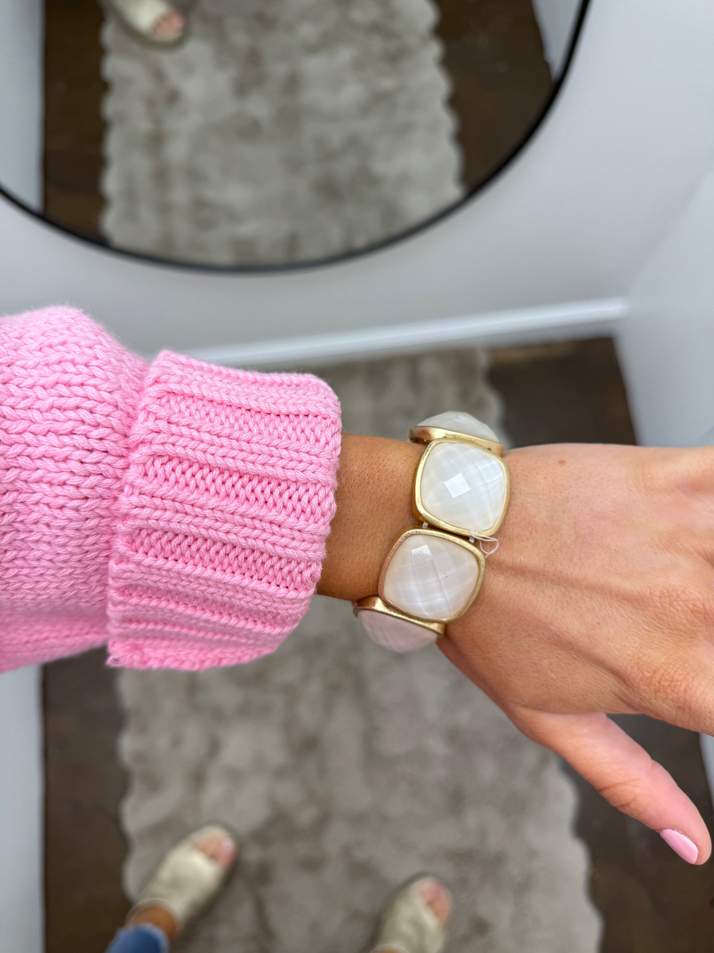 Square Stone Statement Bracelet