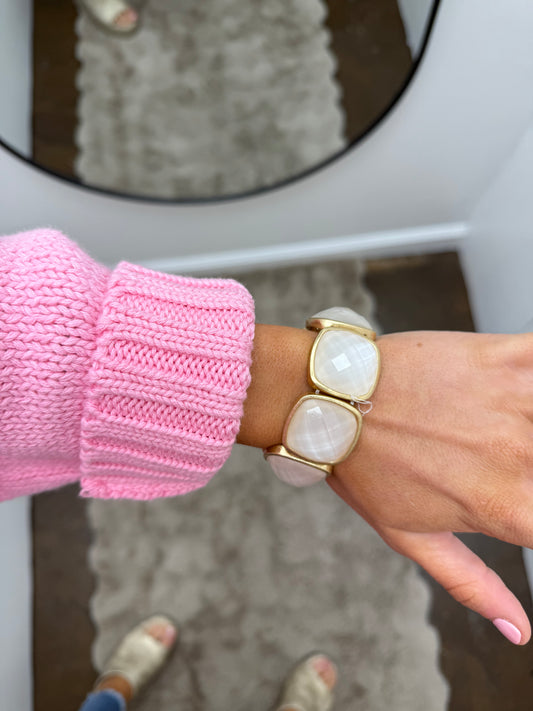 Square Stone Statement Bracelet