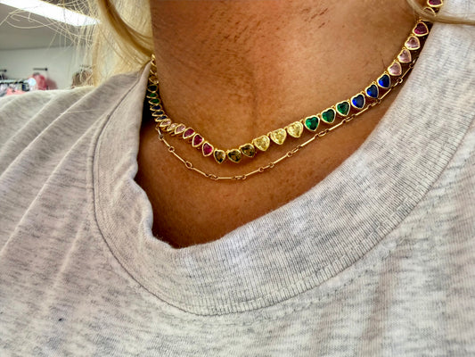 Heart Tennis Necklace