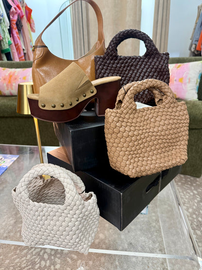 Bella Braided Clutch - Brown