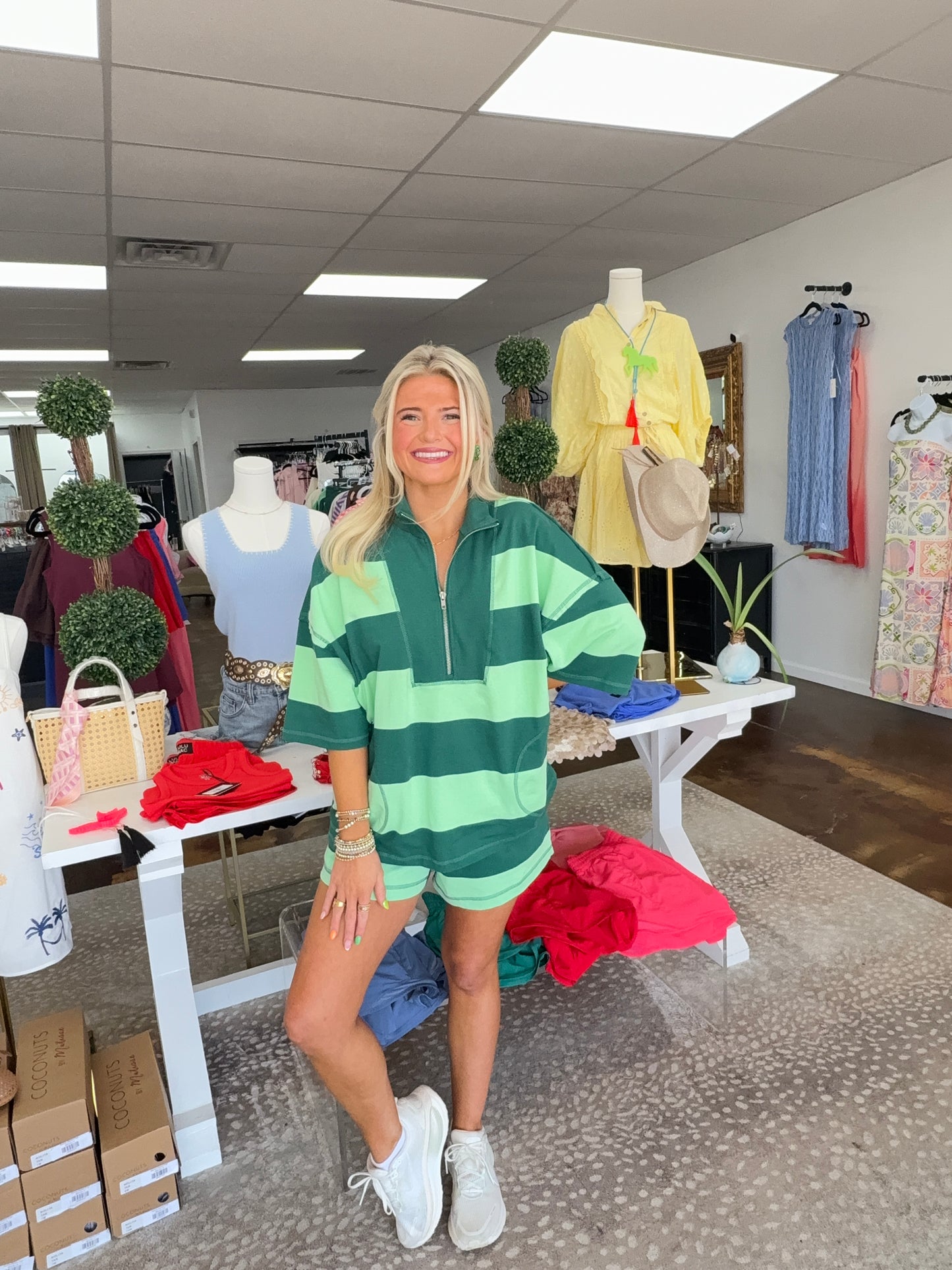 Cotton Stripe Short Sleeve & Shorts Set