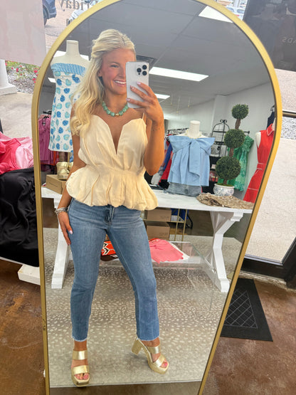 Tulip Shaped Neckline Bubble Top