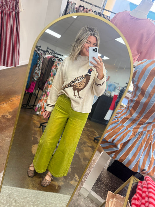 Abby Washed Pistachio Jeans