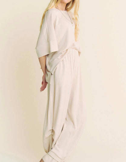 PREORDER Cameron Top and Semi Harem Pants Set - BEIGE