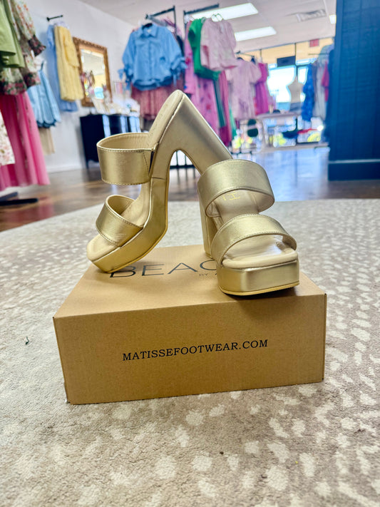 GEM PLATFORM HEEL - Gold