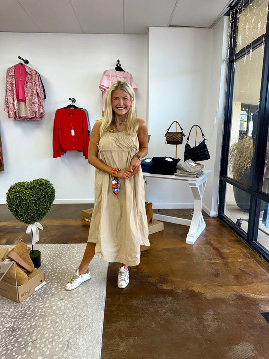 Flowy Drawstring Parachute Babydoll Dress