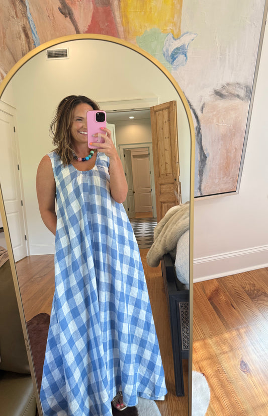 Buffalo Check Scoop Maxi Dress