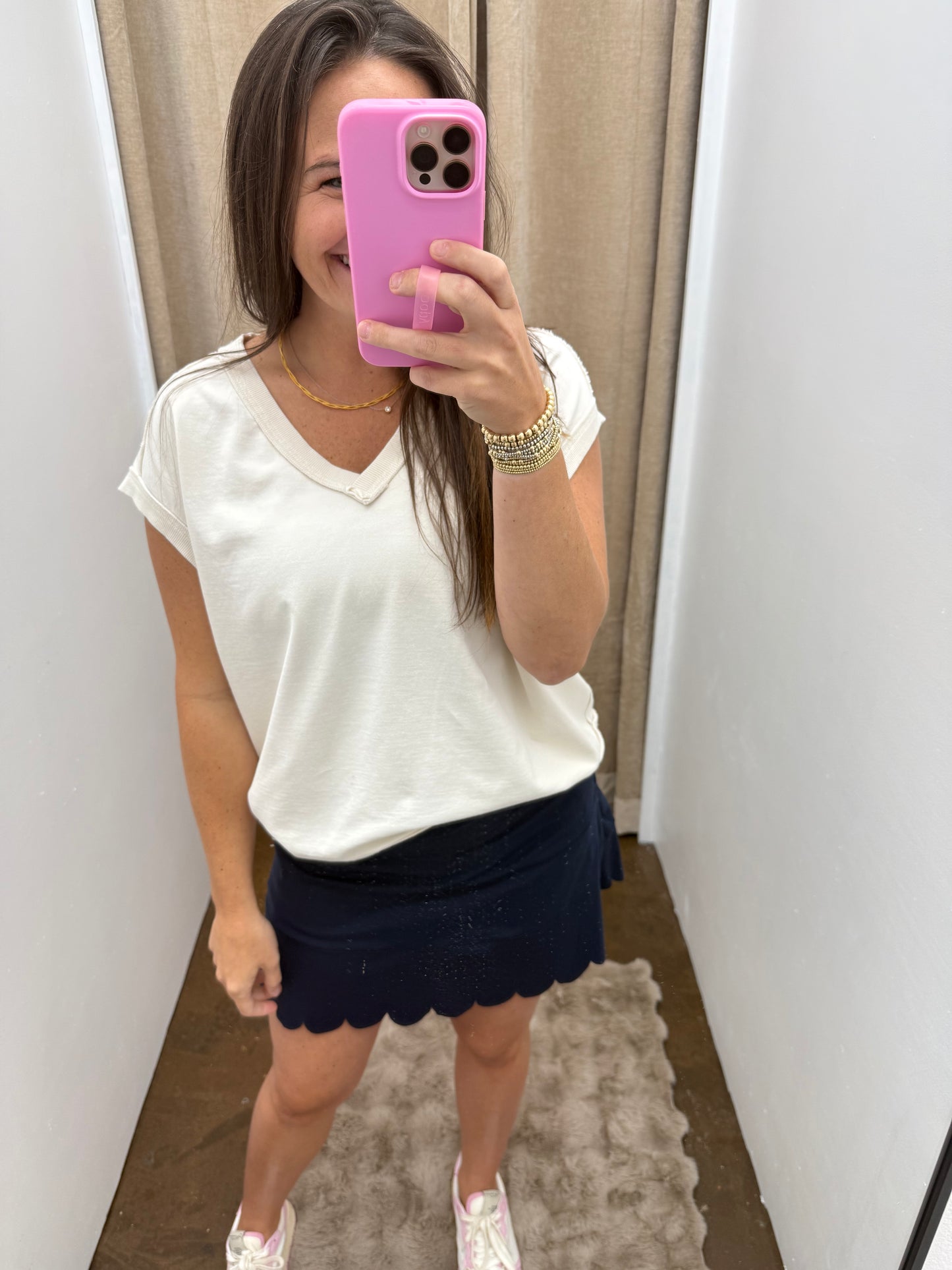 Sleeveless Knit V-Neck Sweat Top