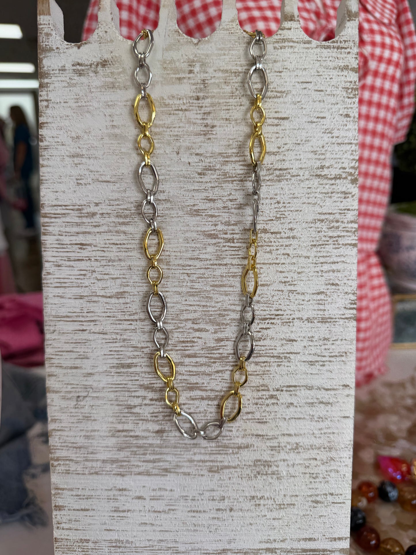 Silver+Gold Chain Necklace