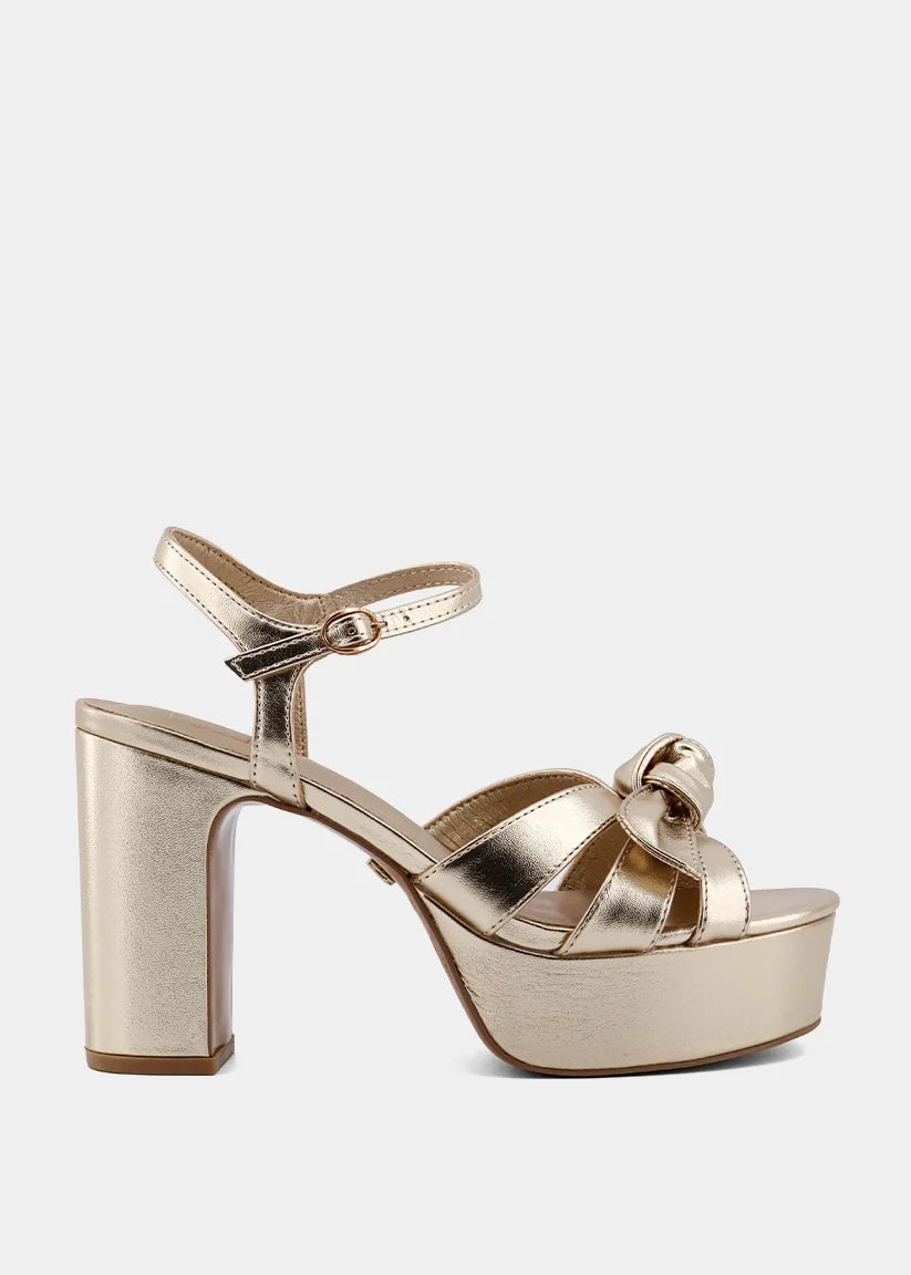Esmeralda Gold Platform Sandal