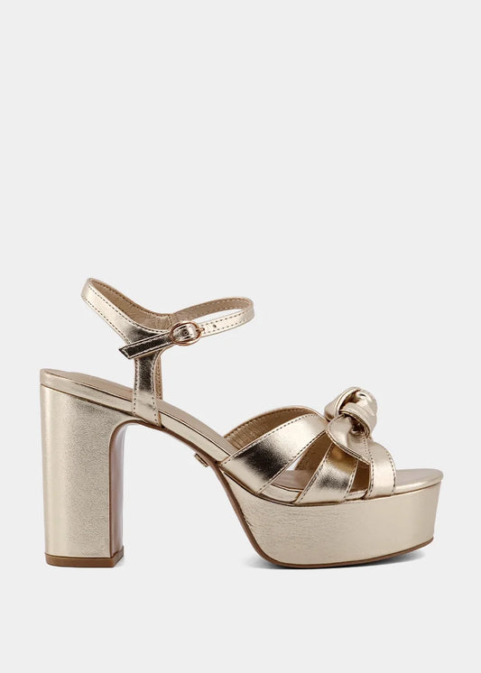Esmeralda Gold Platform Sandal