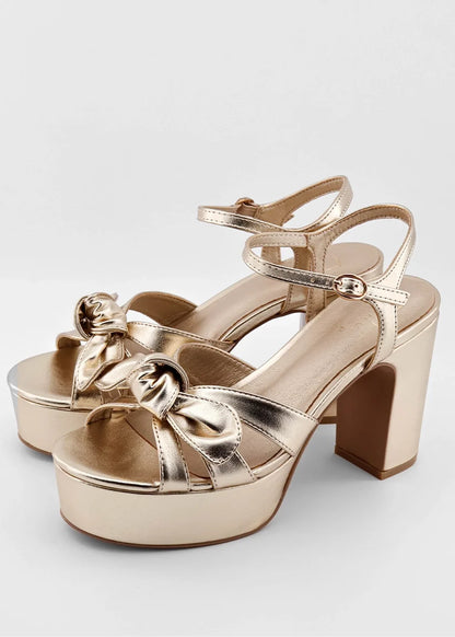 Esmeralda Gold Platform Sandal
