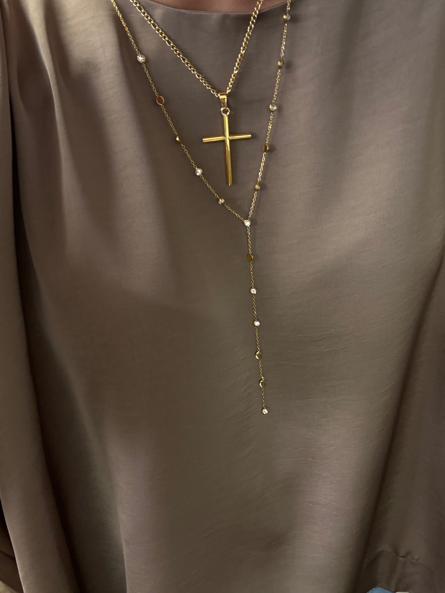 Gold Cross Pendant Necklace